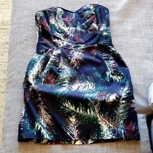 Club Monaco Palm "Nelly" Strapless Dress